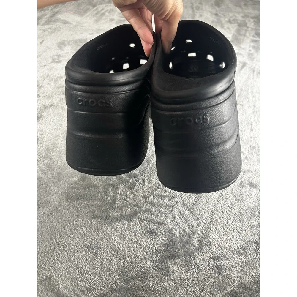 Crocs Siren Clog Black Unisex High Heel Platform Womens 14 Men 12